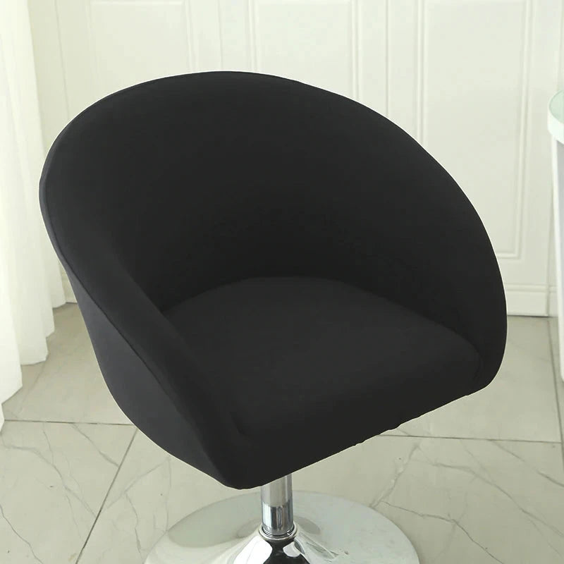Housse de chaise de bar gabin grand dossier incurvé lycra noir