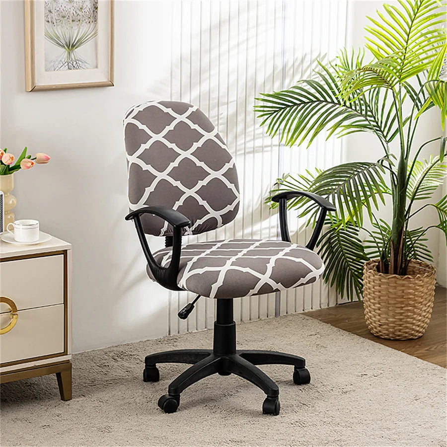 Housse de chaise de bureau extensible moderne tissu imprimé motif 2