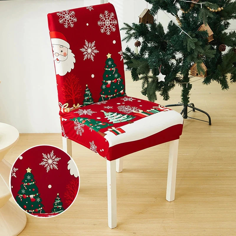 Housse de chaise de salle à manger spécial noël motif 1
