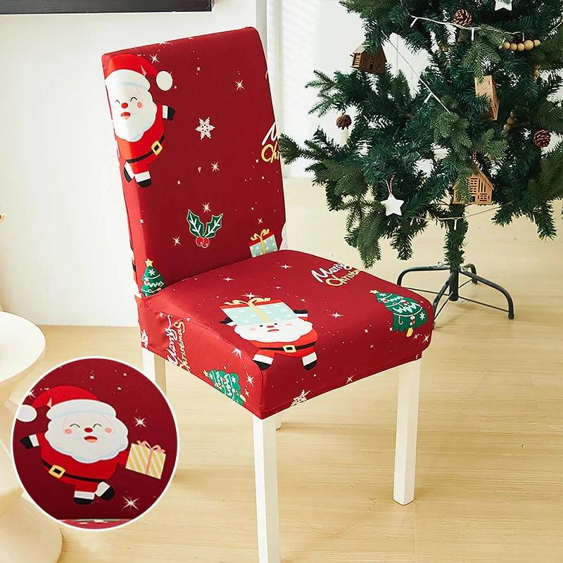 Housse de chaise de salle à manger spécial noël motif 2