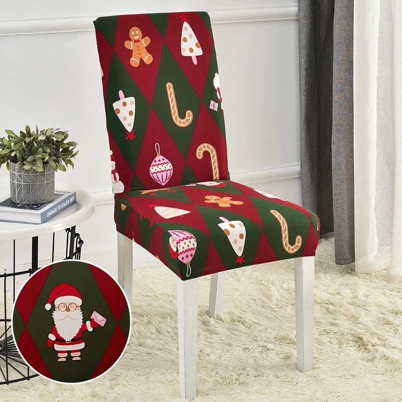 Housse de chaise de salle à manger spécial noël motif 4