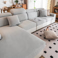 Housse de coussin de canapé renforcé velours côtelé gris clair