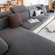 Housse de coussin de canapé renforcé velours côtelé gris foncé