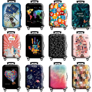Housse de protection pour valise à roulette cabine ou XL - 20 motifs imprimés