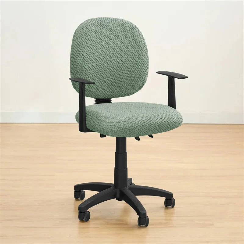 Housse de siège de bureau extensible velours damassé vert matcha