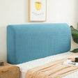 Housse de tête de lit extensibles en microfibres bleue