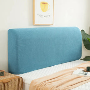 Housse de tête de lit extensibles en microfibres bleue