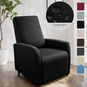 Housse fauteuil relax relevable dossier long lycra déperlant noir