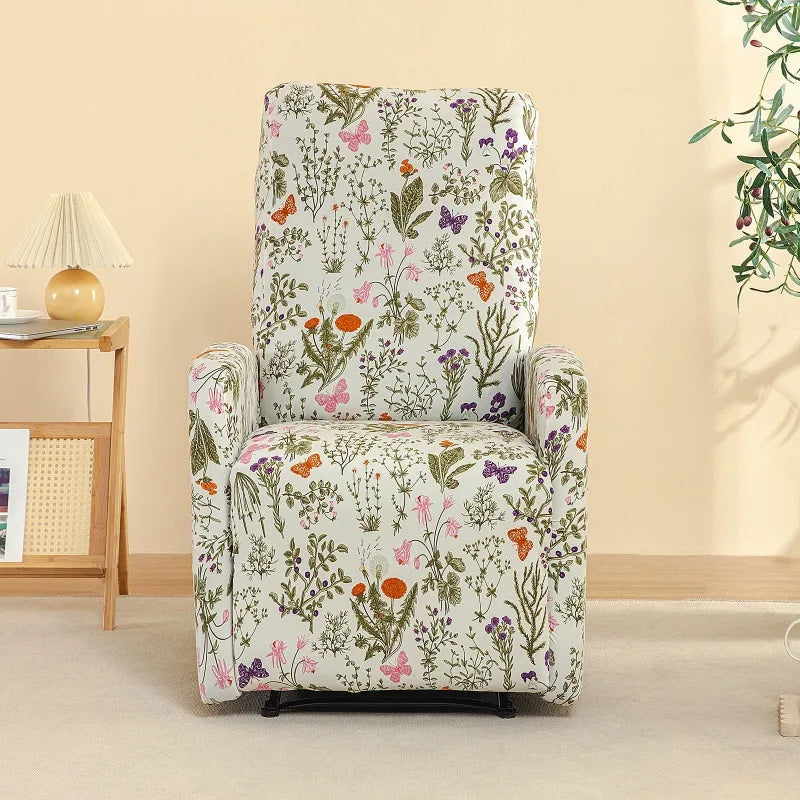 Housse fauteuil relax relevable électrique dossier long motif 2 de face