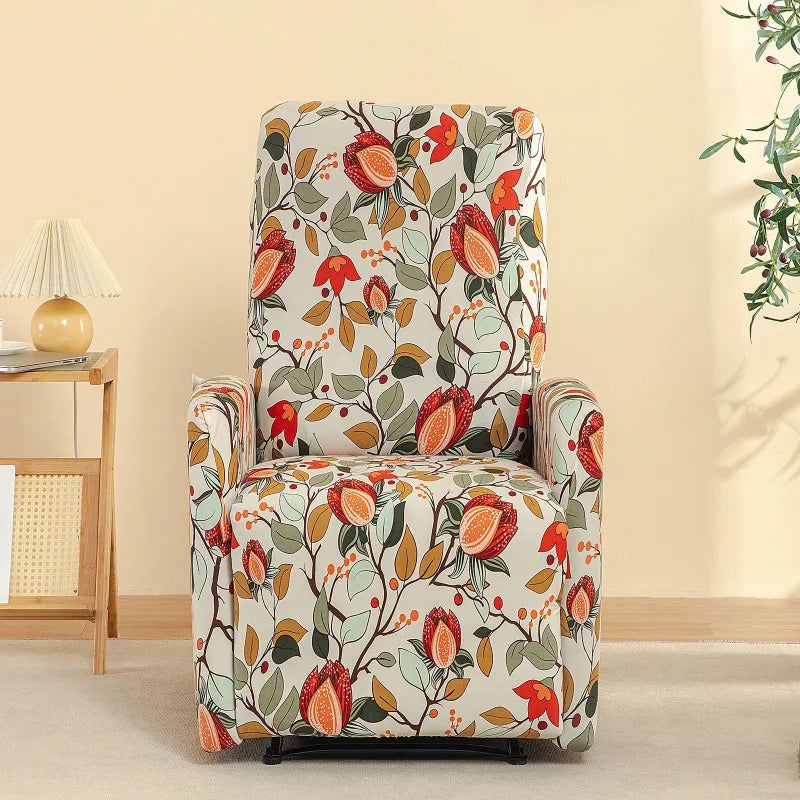 Housse fauteuil relax relevable électrique dossier long motif 3