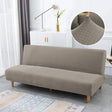 Housse pour canapé-lit, clic-clac, canapé sans accoudoirs taupe