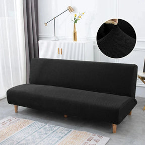Housse pour canapé-lit, clic-clac, canapé sans accoudoirs taupe noir
