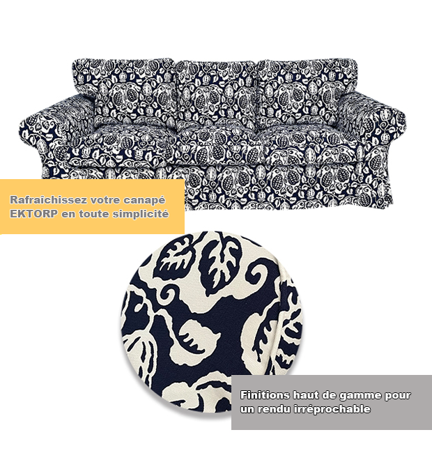 Housse pour canapé IKEA EKTORP 3 places motif imprimé floral