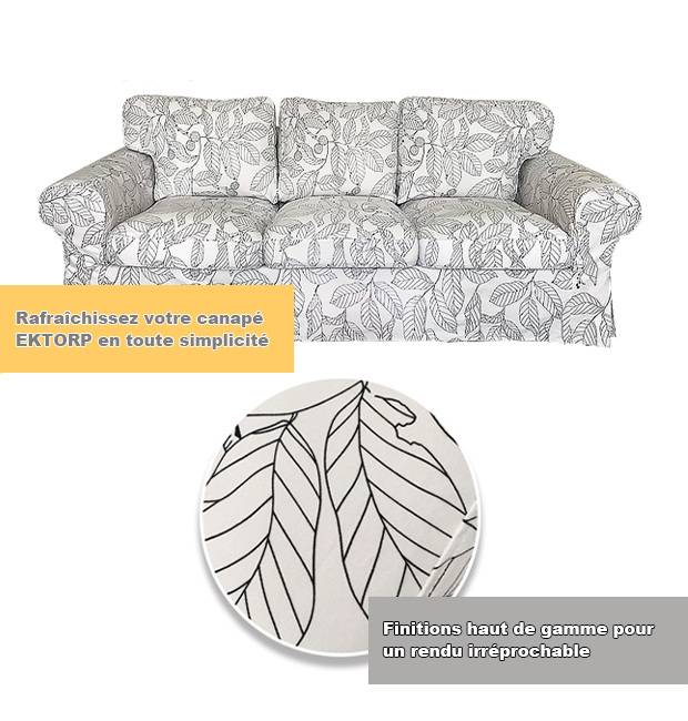 Housse pour canapé IKEA EKTORP 3 places motif imprimé 