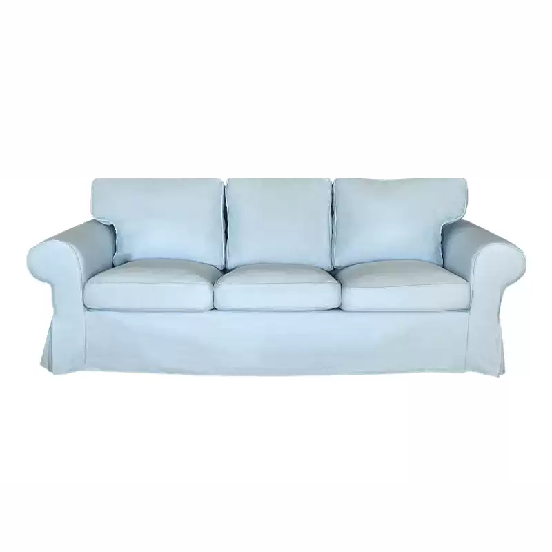 Housse pour canapé IKEA EKTORP 3 places pur coton bleue ciel