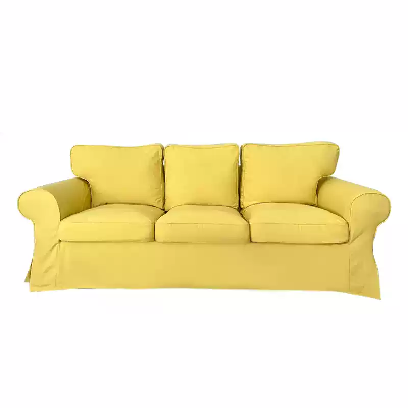 Housse pour canapé IKEA EKTORP 3 places pur coton jaune