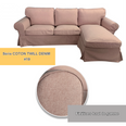 Housse pour canapé d'angle IKEA EKTORP méridienne  beige rose taupe