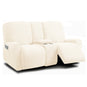 Housse pour canapé relax 2 places avec console beige