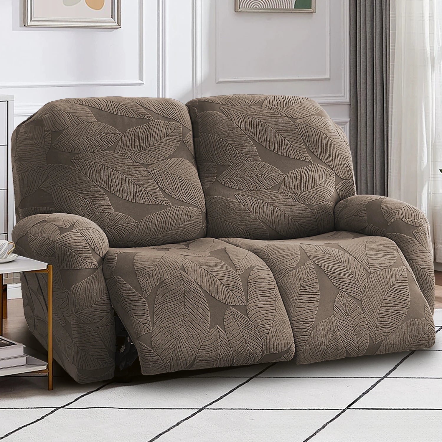 Housse pour canapé relax 2 places relevable inclinable luxe café