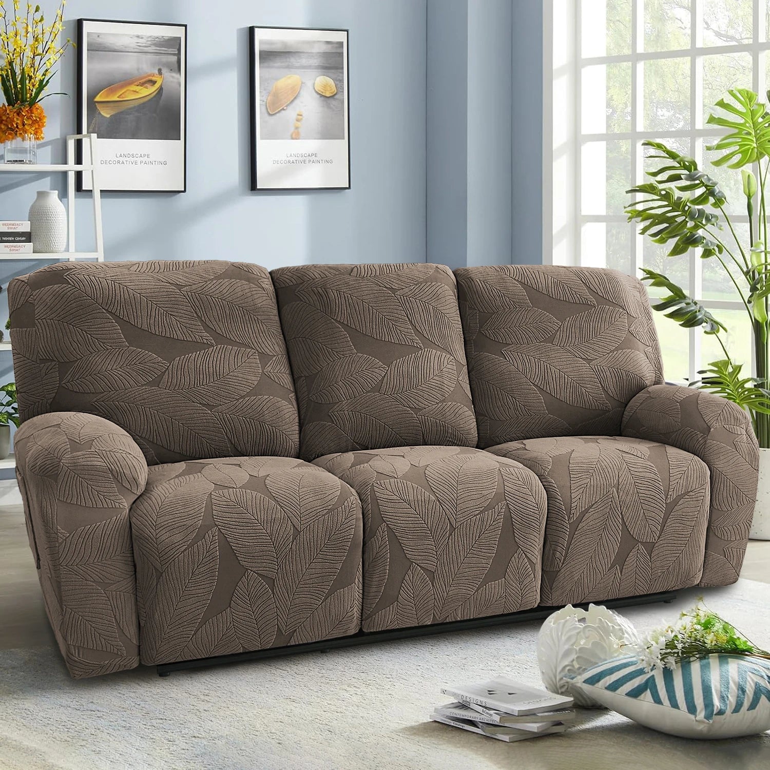 Housse pour canapé relax 3 places relevable inclinable luxe café