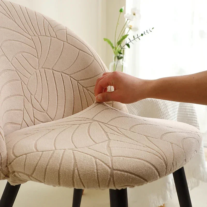 zoom Housse pour chaise Mauricette maisonsdumonde blanc beige