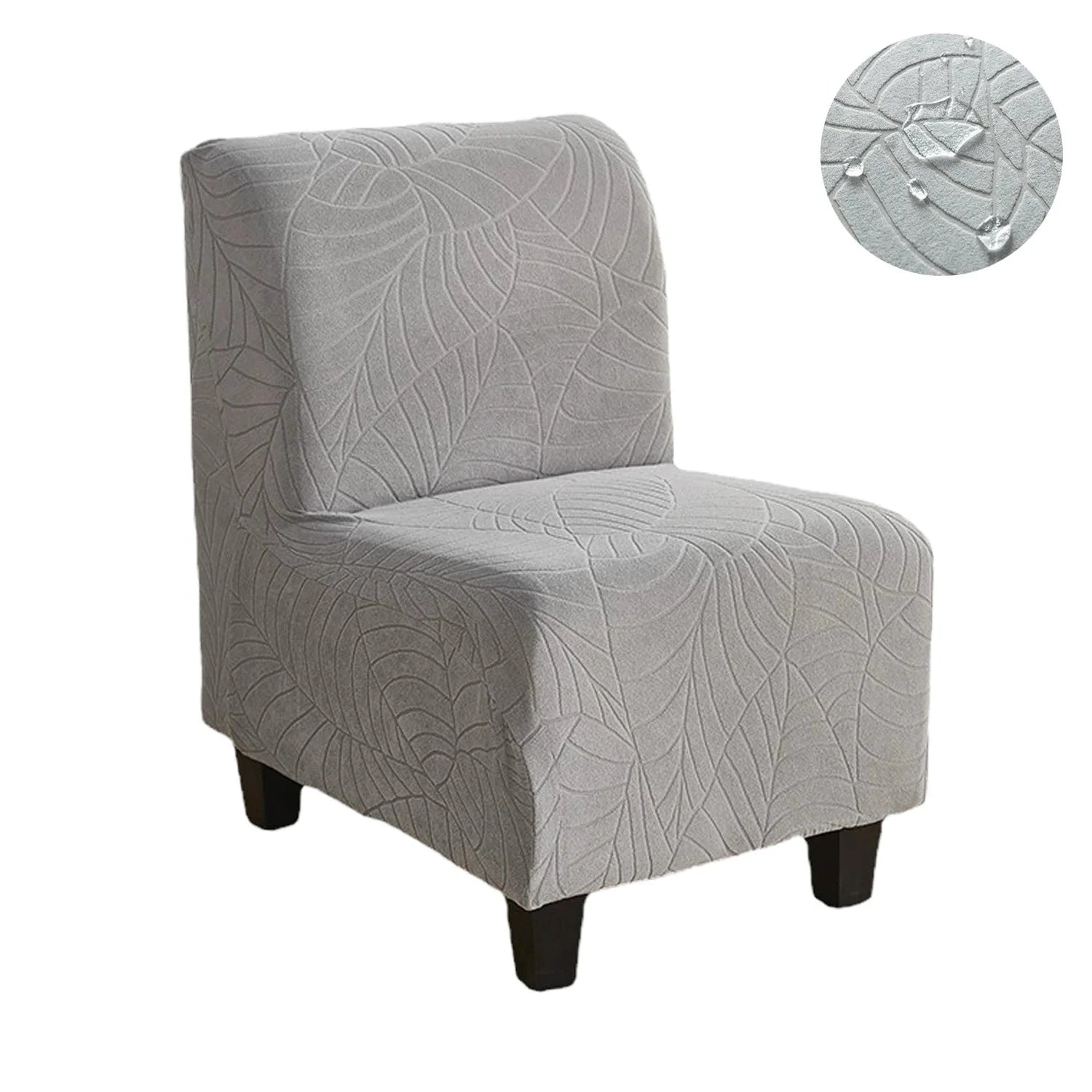 Housse pour chauffeuse, causeuse, fauteuil bas gris clair