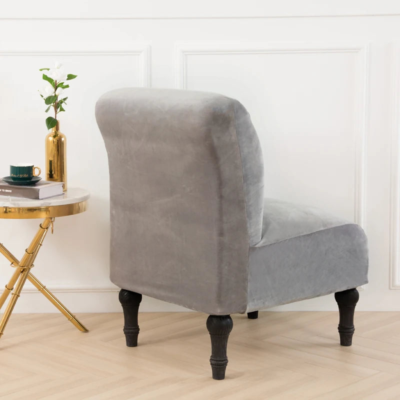 Housse pour chauffeuse, fauteuil bas sans accoudoir de dos