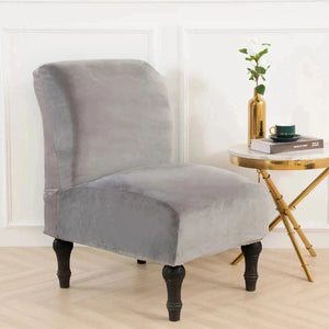 Housse pour chauffeuse, fauteuil bas sans accoudoir pur velours
