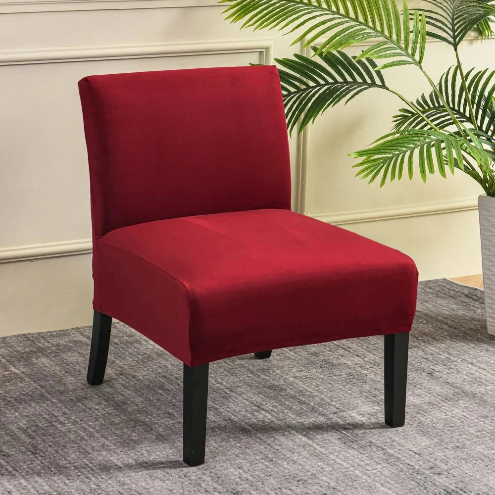 Housse pour chauffeuse, fauteuil bas velours bordeaux