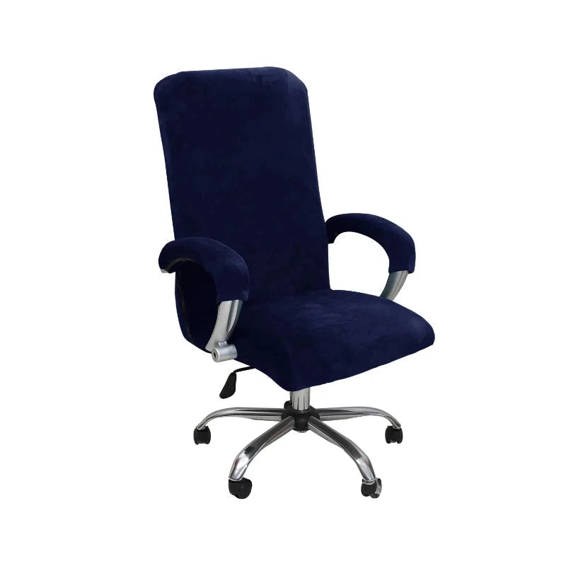 Housse pour fauteuil de bureau pur velours bleue marine