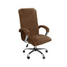 Housse pour fauteuil de bureau pur velours marron café