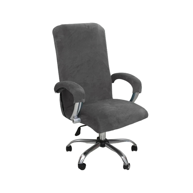 Housse pour fauteuil de bureau pur velours gris