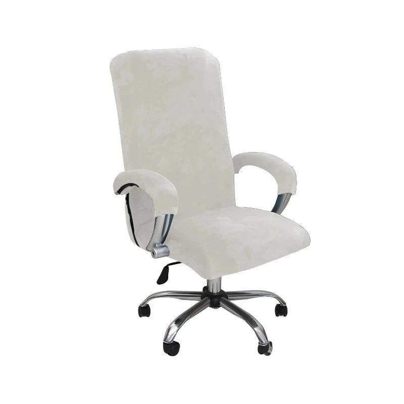 Housse pour fauteuil de bureau pur velours ivoire