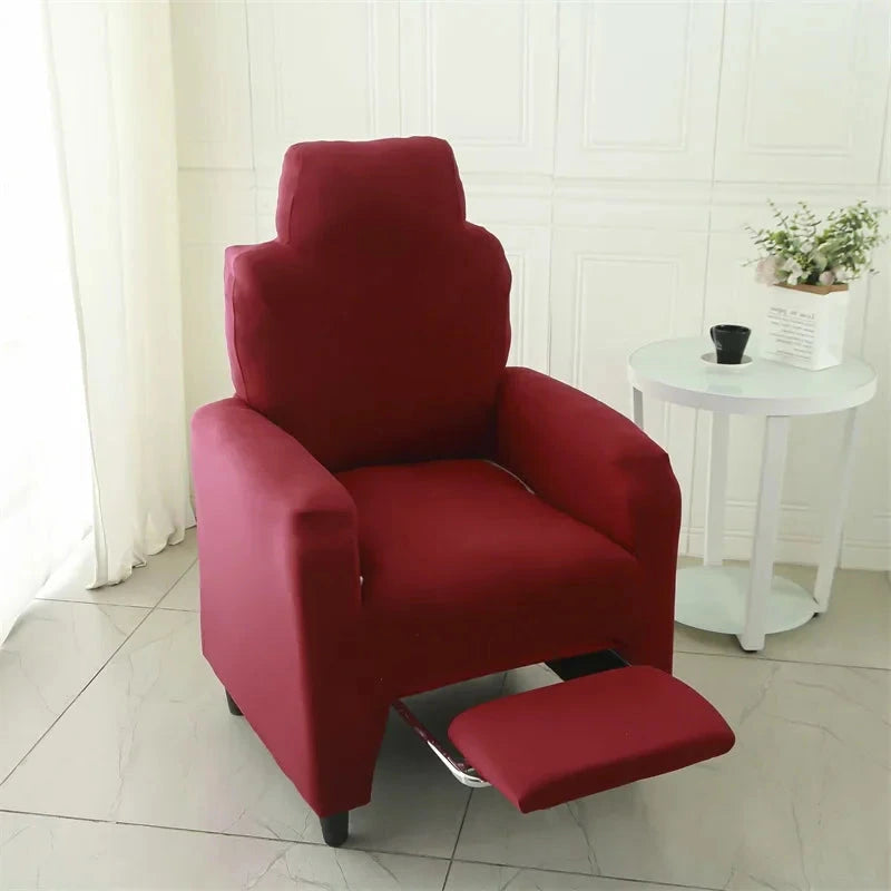 Housse pour fauteuil relax avec repose pieds électrique bordeaux