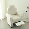 Housse pour fauteuil relax avec repose pieds électrique lycra extensible ivoire