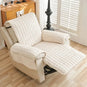 Housse pour fauteuil relax velours flanelle avec poches intégrées beige