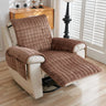 Housse pour fauteuil relax velours flanelle avec poches intégrées café