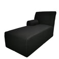 Housse pour méridienne avec accoudoir, chaise longue en lycra extensible noir