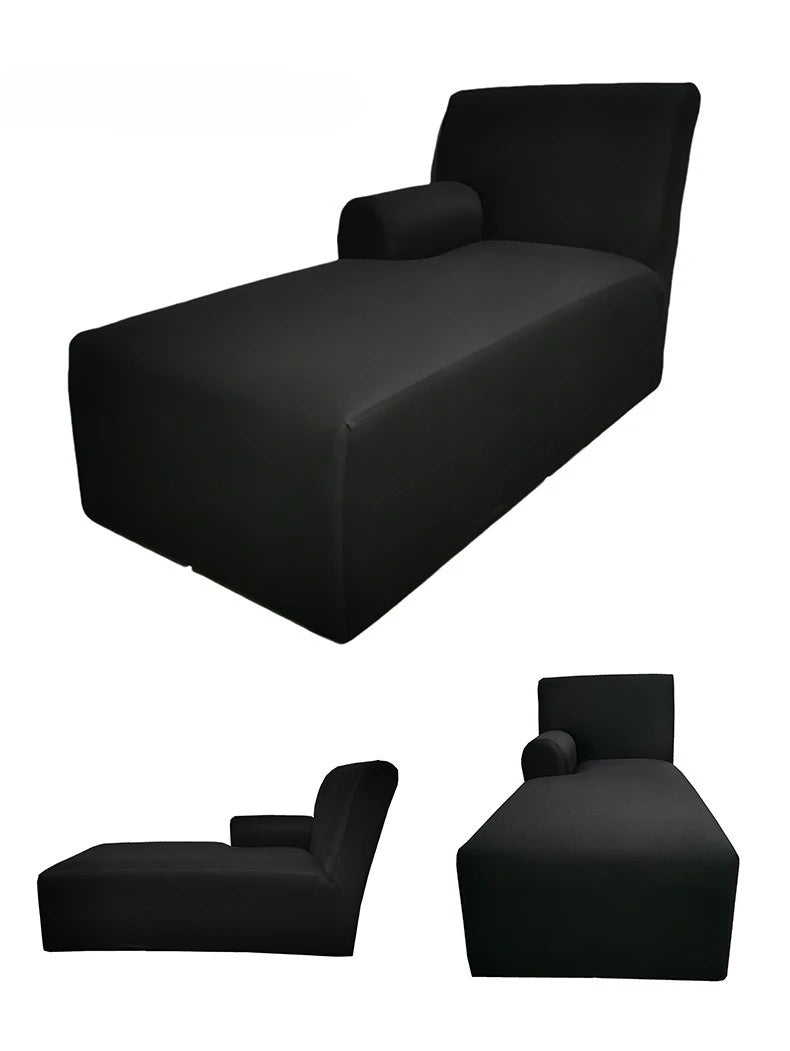 Housse pour méridienne avec accoudoir, chaise longue noir détail