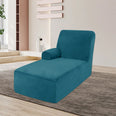 Housse pour méridienne et chaise longue avec accoudoir en velours turquoise