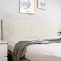 Housse pour tête de lit en velours douce et lisse avec poche intégré ivoire