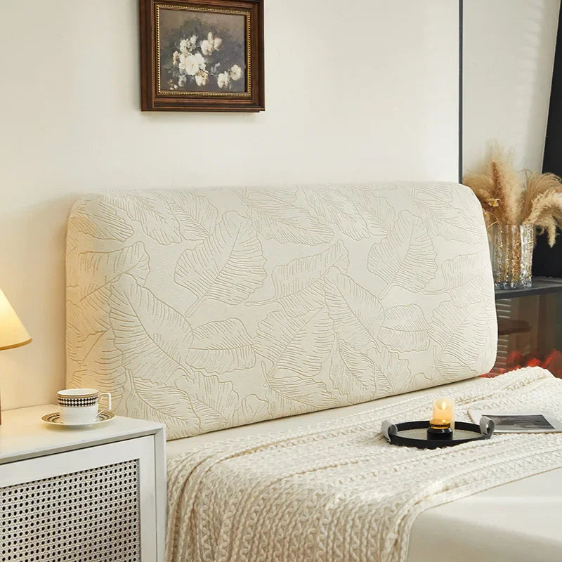 Housse pour tête de lit  extensible décorative texture feuille d'hibiscus
