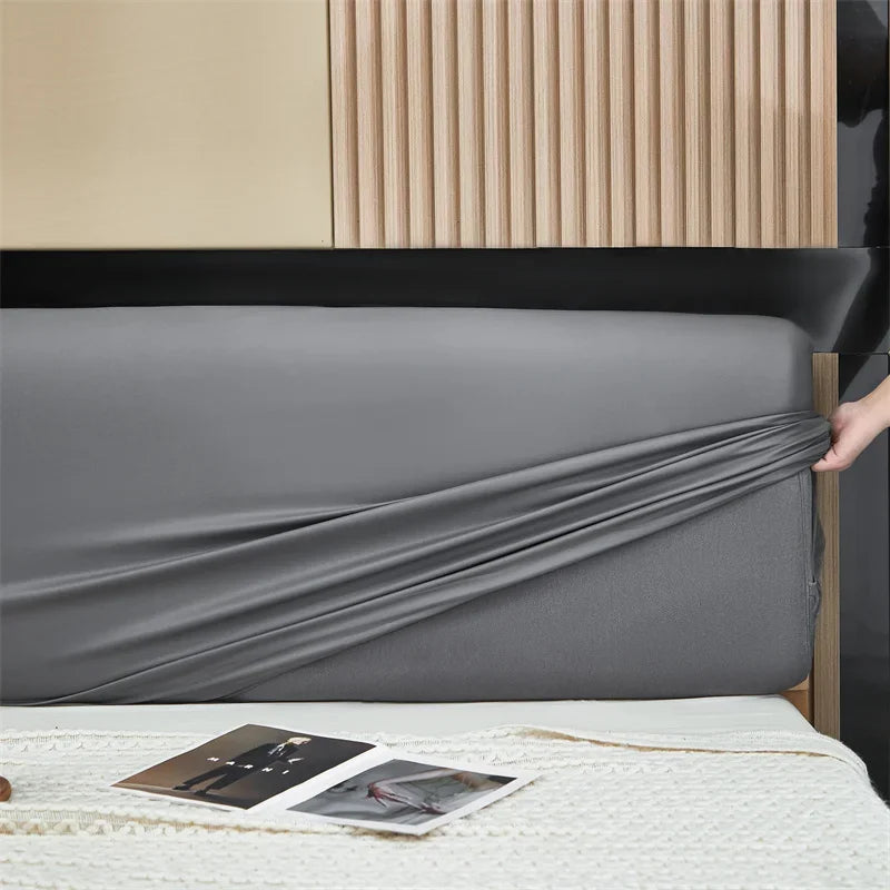 Housse pour tête de lit extensible simili cuir 100% imperméable argent