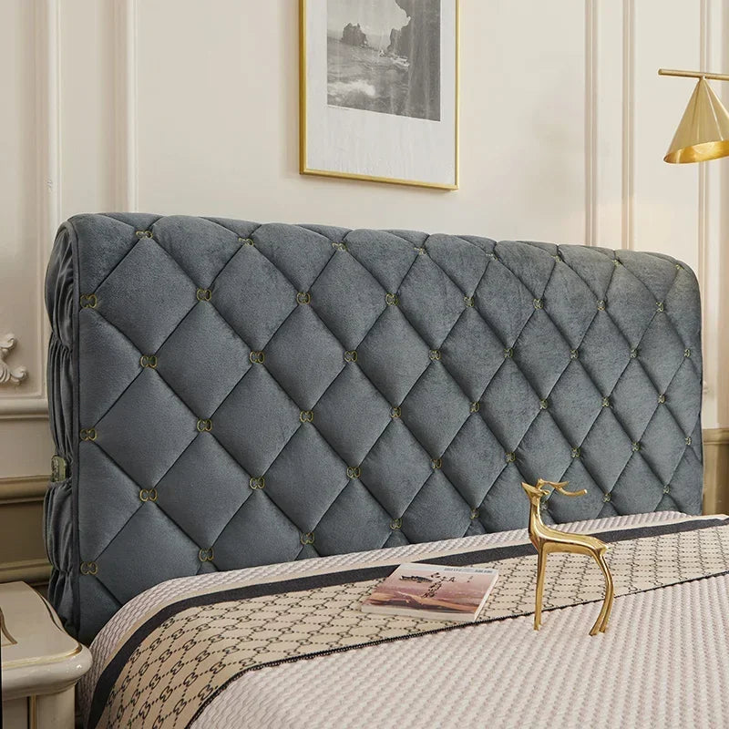 Housse pour tête de lit matelassée velours épais capitonnée haut de gamme