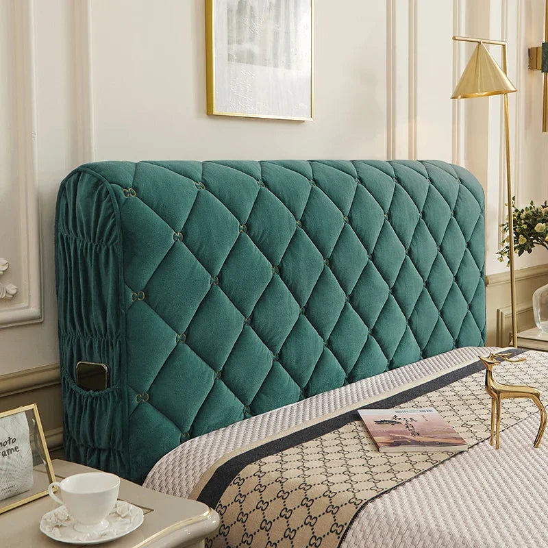 Housse pour tête de lit matelassée velours épais capitonnée haut de gamme vert