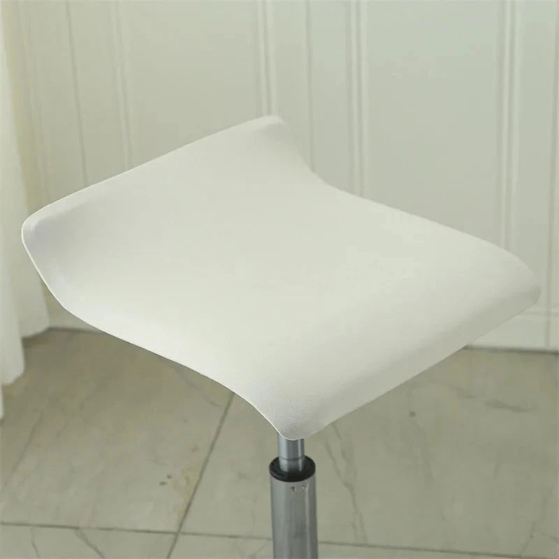 Housse pour tabouret de bar plat sans dossier blanc