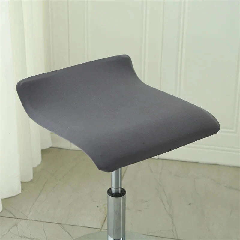 Housse pour tabouret de bar plat sans dossier gris