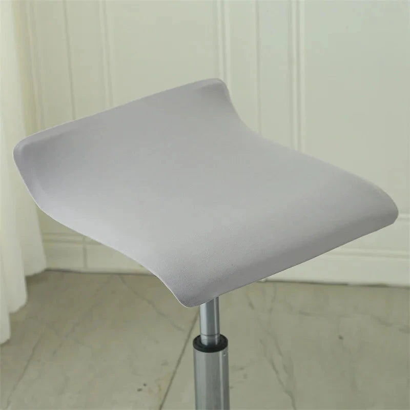 Housse pour tabouret de bar plat sans dossier argent