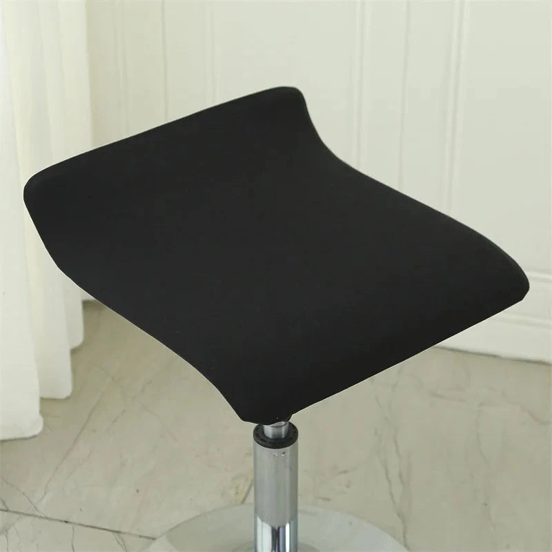 Housse pour tabouret de bar plat sans dossier noir