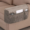 Housse protection accoudoirs anti griffures velours doux taupe
